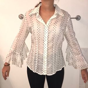 Finley White Flutter-Sleeve Top